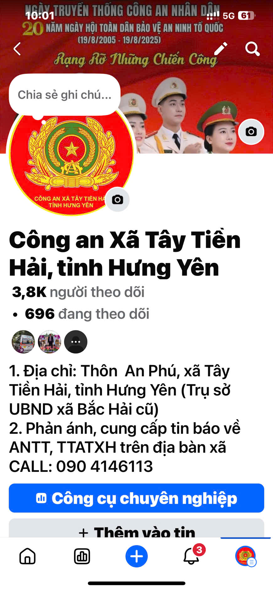 Thông báo của Công an xã Tây Tiền Hải về việc Cài đặt tài khoản định danh điện tử trên địa bàn xã