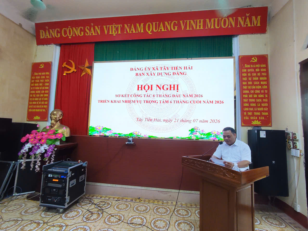 Ban Xây dựng Đảng xã Tây Tiền Hải sơ kết công tác 6 tháng đầu năm, triển khai nhiệm vụ 6 tháng cuối năm 2026
