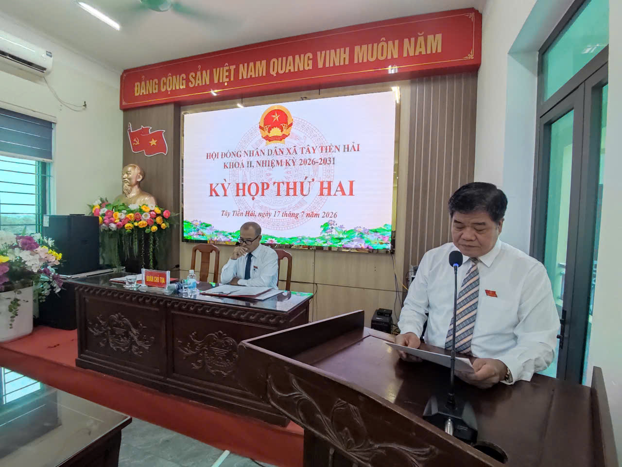 HĐND xã Tây Tiền Hải khai mạc Kỳ họp thứ II, khóa II, nhiệm kỳ 2026-2031