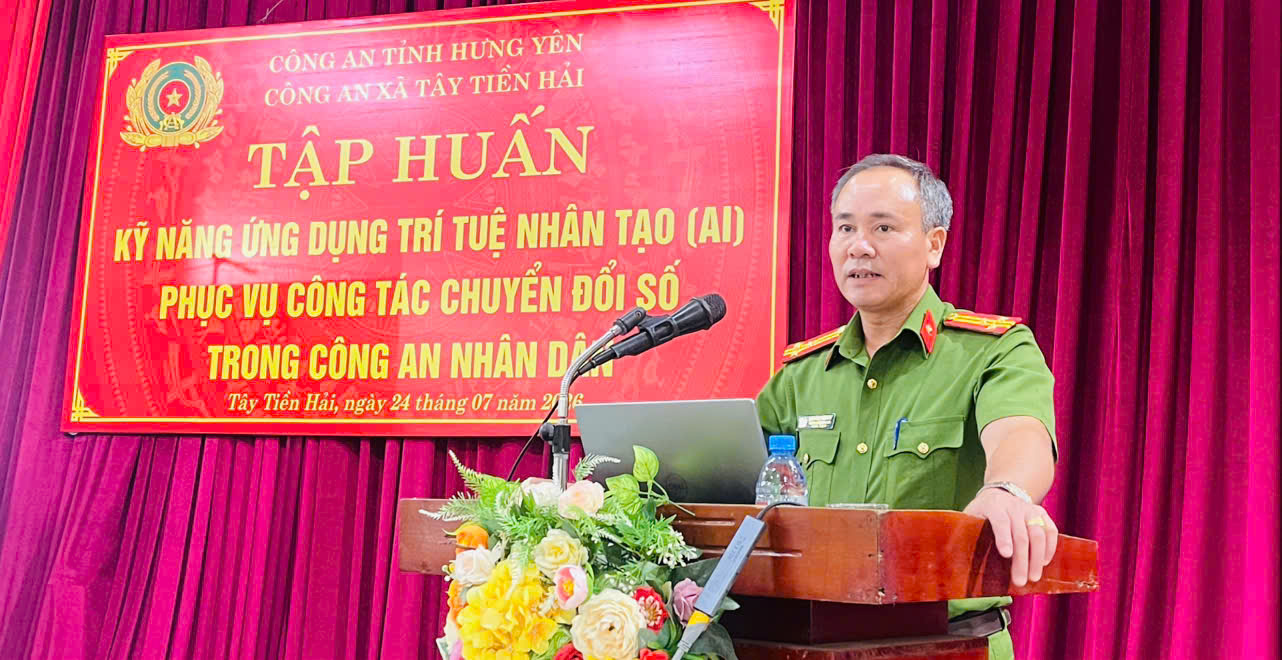 Công an xã Tây Tiền Hải tiên phong ứng dụng trí tuệ nhân tạo, thúc đẩy chuyển đổi số