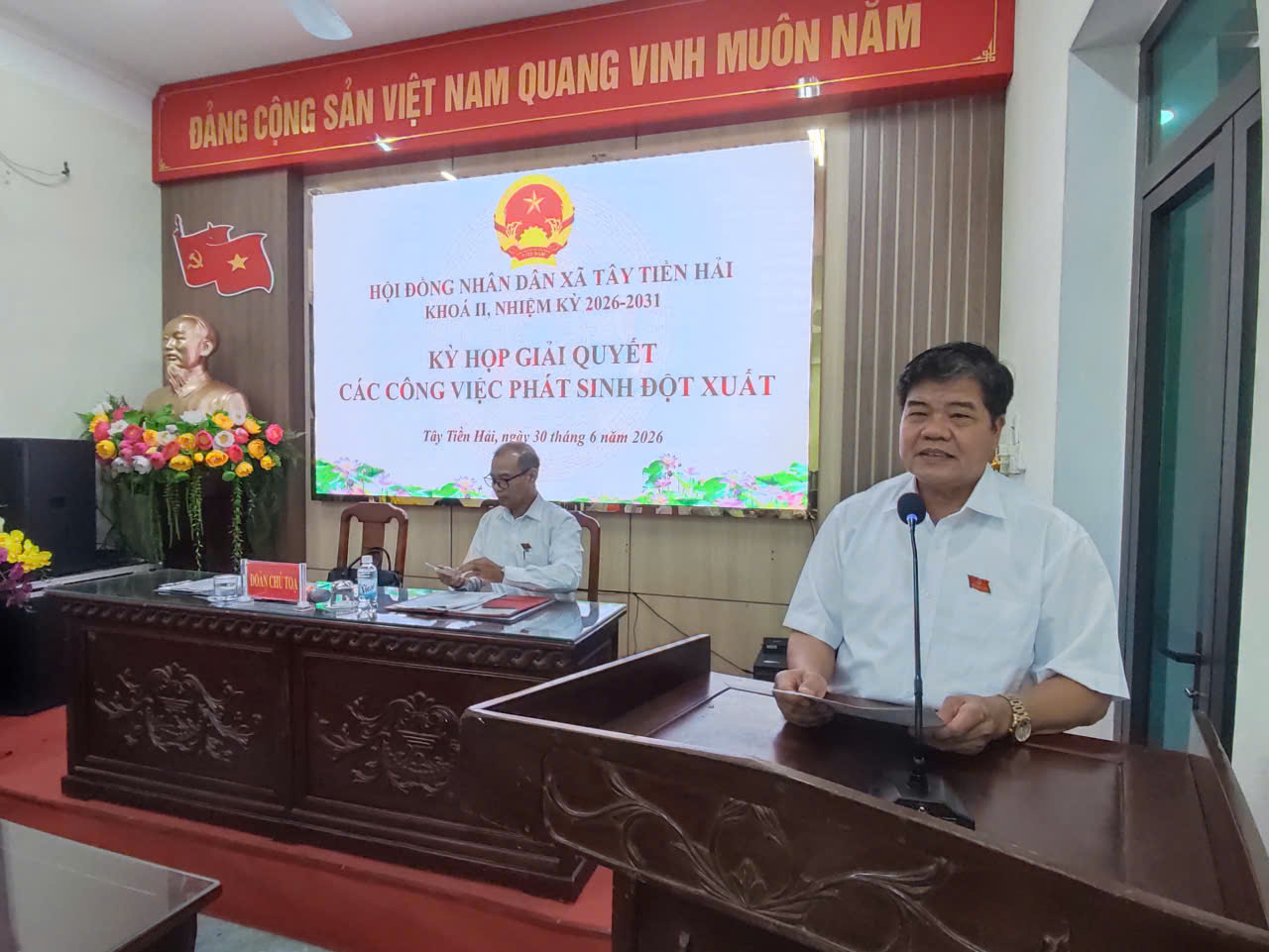 HĐND xã Tây Tiền Hải khóa II, nhiệm kỳ 2026 – 2031 tổ chức Kỳ họp giải quyết các công việc phát sinh đột xuất .