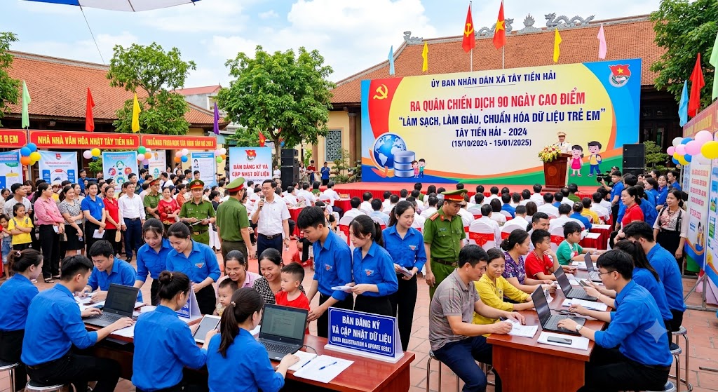 Tây Tiền Hải triển khai Chiến dịch 90 ngày làm sạch, làm giàu, chuẩn hóa dữ liệu trẻ em