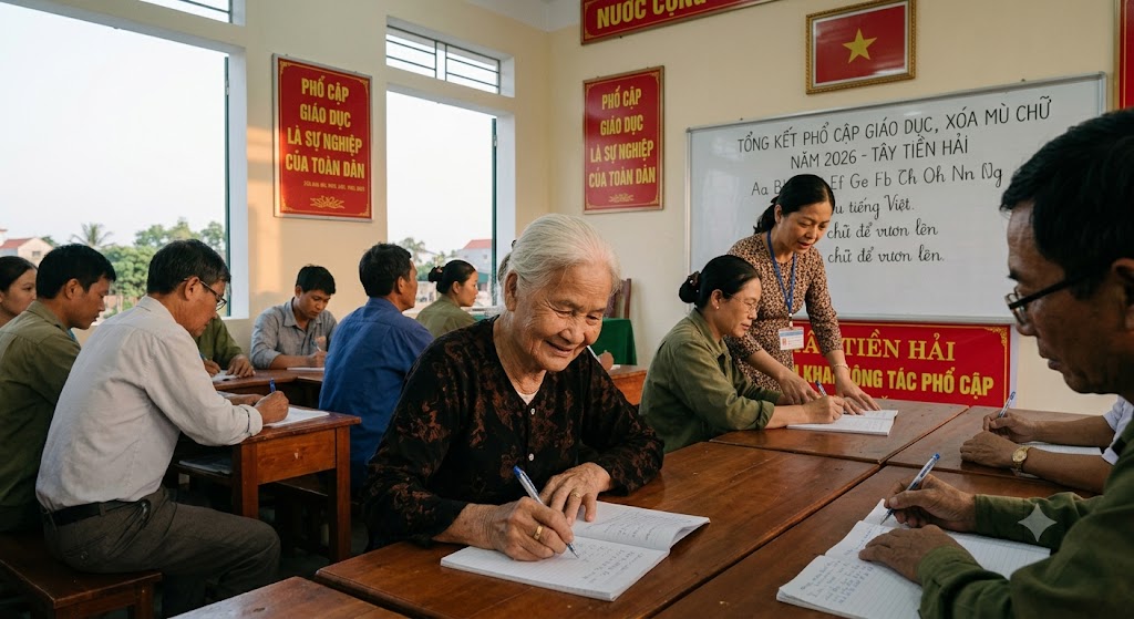 Tây Tiền Hải triển khai công tác phổ cập giáo dục, xóa mù chữ năm 2026